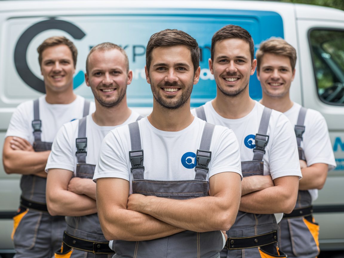 Team von Malerei Segerer – fünf erfahrene Gesellen und zwei Auszubildende